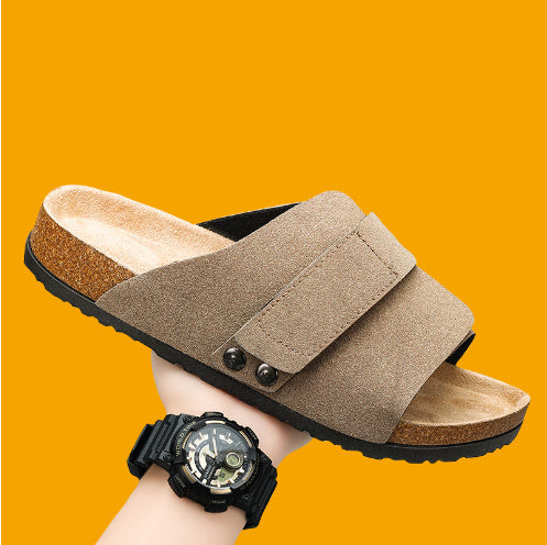 Crisscross Cork Suede Sandals