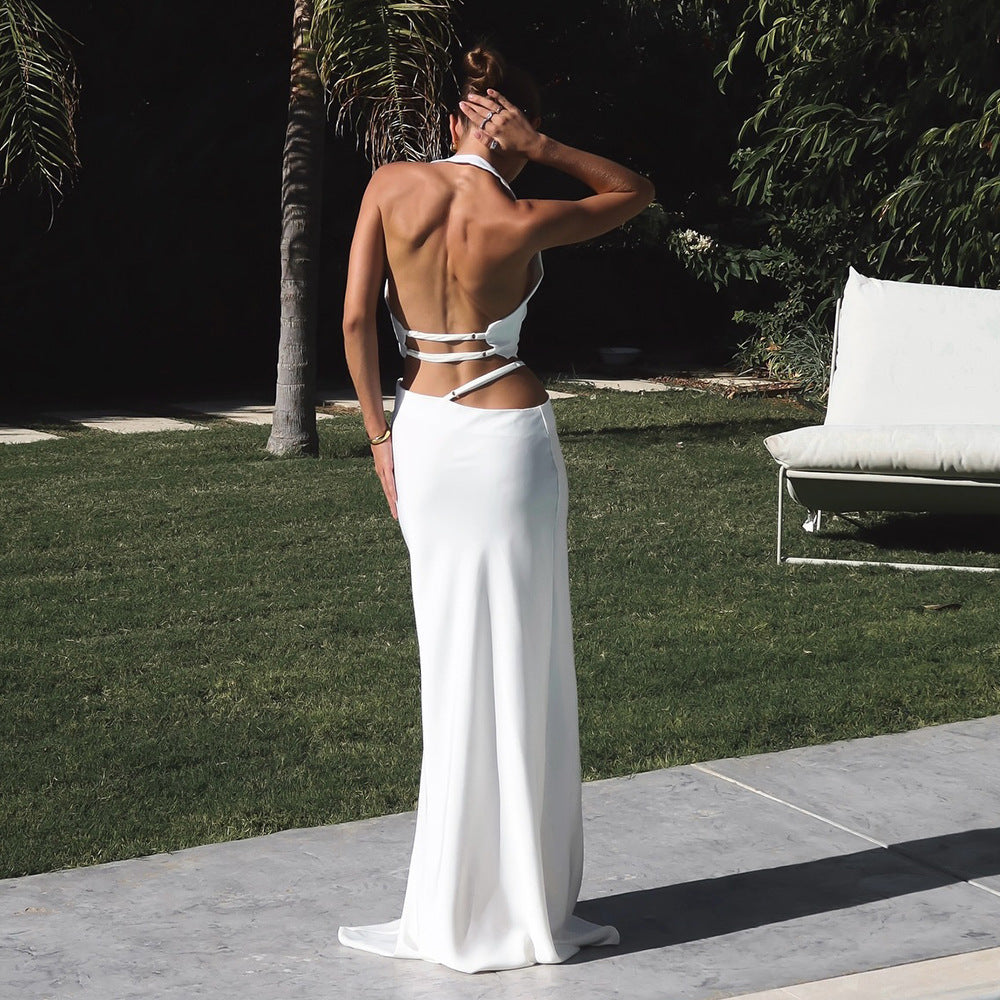 Top Corto Sin Espalda con Cuello Halter