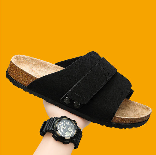 Crisscross Cork Suede Sandals