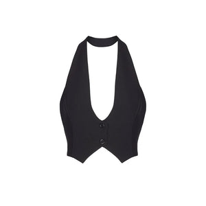 Top Corto Sin Espalda con Cuello Halter