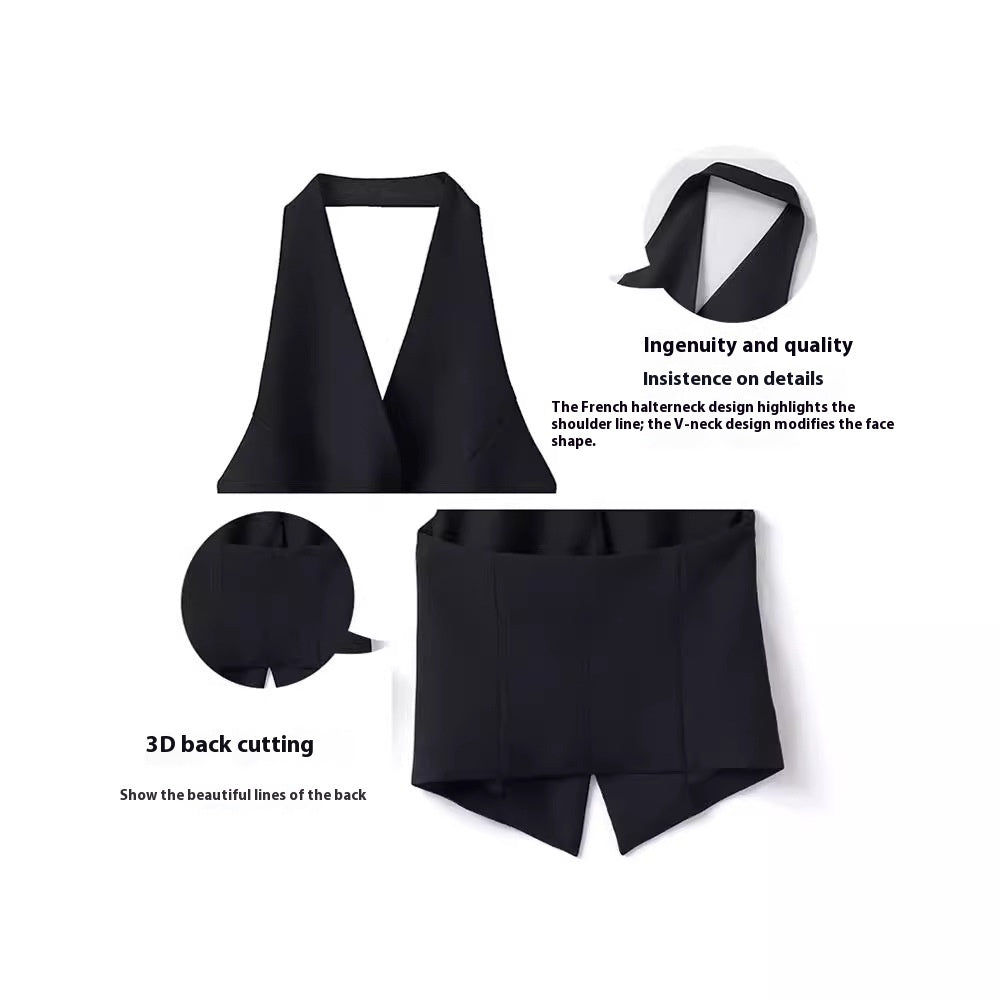 Chaleco de Cuello Halter con Botones