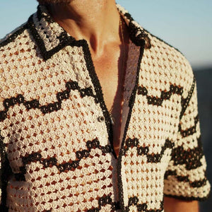 Camisa de punto con costuras a rayas