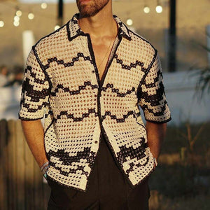 Camisa de punto con costuras a rayas