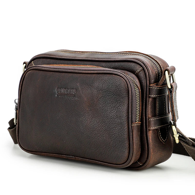 Bolso Messenger de Cuero Genuino – Elegancia Clásica, Comodidad Moderna