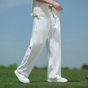 Pantalones Rectos de Lino