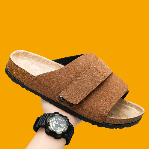Crisscross Cork Suede Sandals