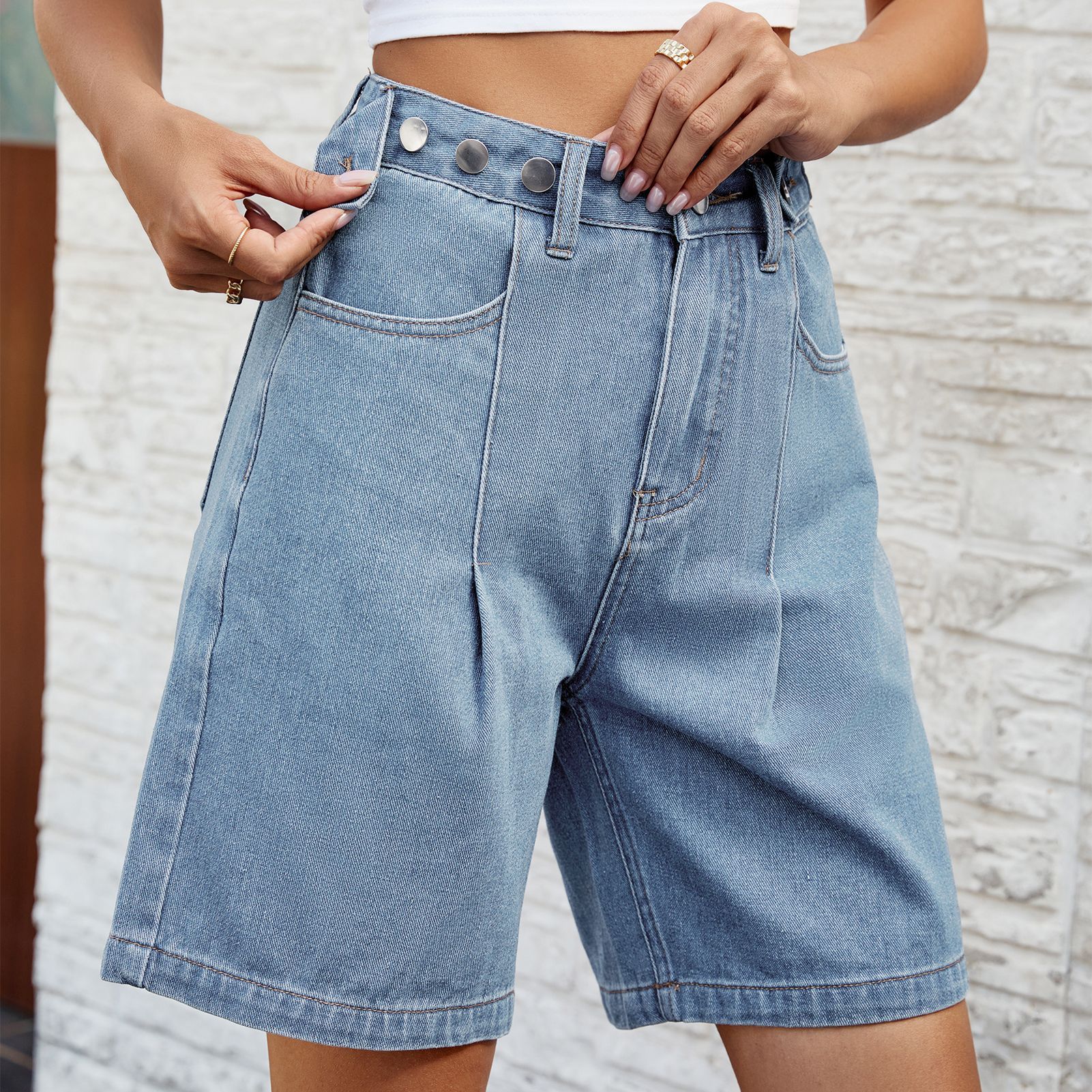 Bermudas de Mezclilla con Cintura Ajustable – Esenciales para el Verano